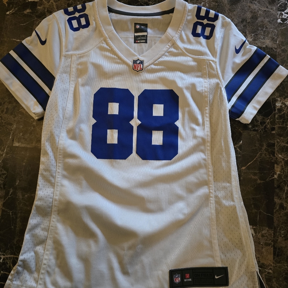 Nike White and Blue Sports Jersey